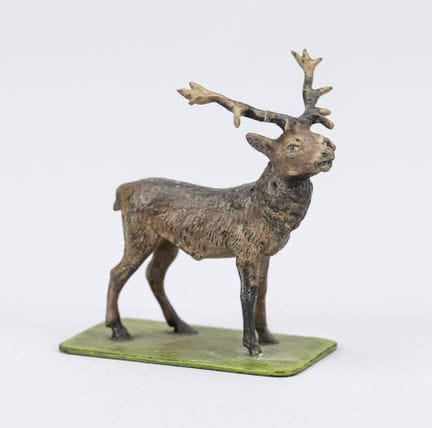 Bronze viennois, XXe siècle, cerf, bronze polychro