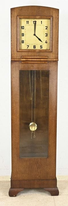 Reloj de pie, Art Déco, hacia 1920, roble con chap