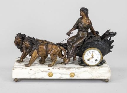 Historicismo - Reloj de péndulo con figuras, Franc