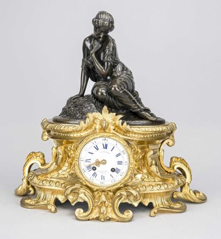 Historicismo - Reloj de péndulo con figura, hacia 