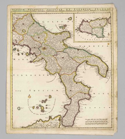 Mapa histórico del sur de Italia — «Regnum Neapoli