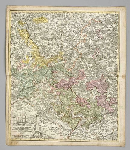 Mapa histórico del curso del Rin --- «Circulus Rhe