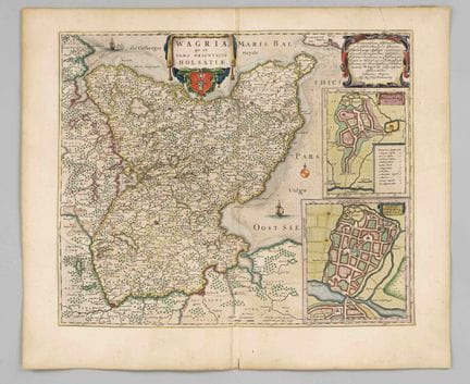 Mapa histórico de Wagrien, en Schleswig-Holstein —