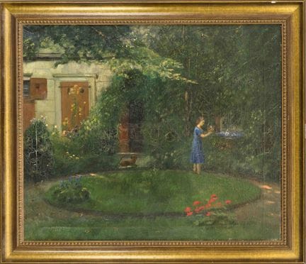 Carl Salomon (1864–1942), Woman in the Garden, oil