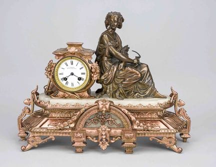 Historicismo - Reloj de péndulo con figuras, Franc