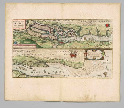 Mapa histórico del curso del Elba del siglo XVII, 