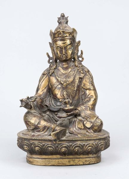 Padmasambhava, China, 20. Jh., Bronze. Auf einem L