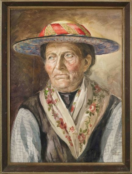 Karl Hübschmann (1878-1955), Portrait einer ältere