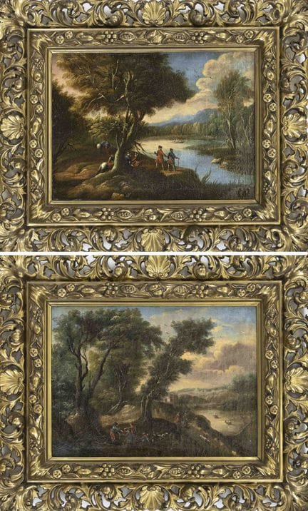 Monogramme « R », peintre français vers 1700, pair