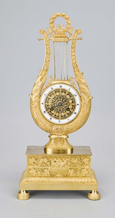 Empire - Lyrapendule, Francia, hacia 1800, bronce 