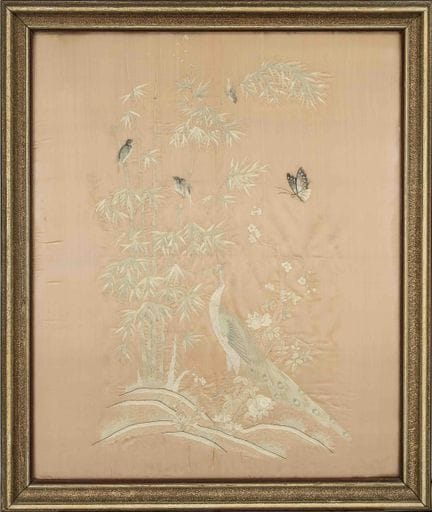 Ricamo su seta, Cina, 1900 circa (dinastia Qing). 