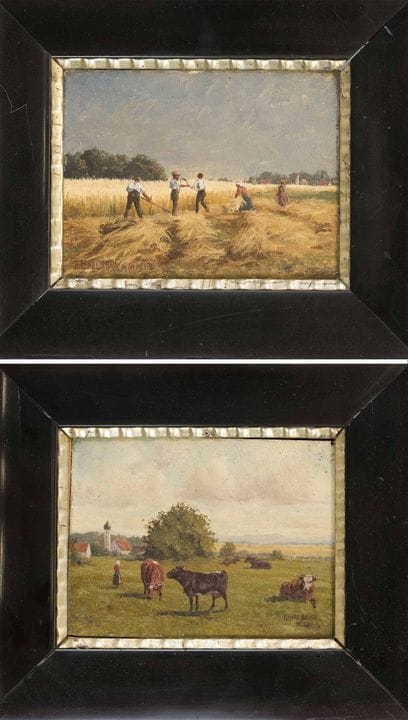 Fritz Hartberg, Munich painter, circa 1900; two sm
