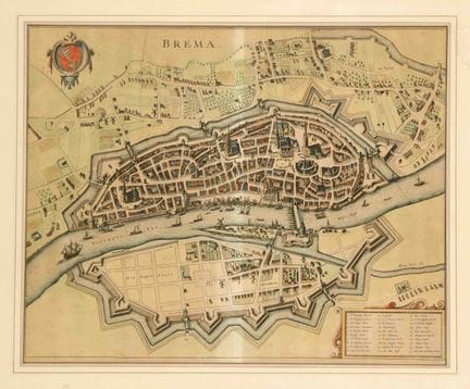 Vista histórica de Bremen — Bremen a vista de pája