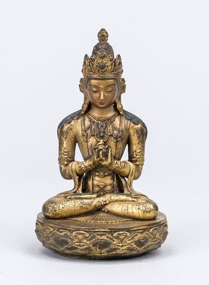 Bekrönter Maitreya, Tibet oder Mongolei, wohl 17./