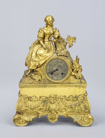 Reloj de péndulo con figura de estilo Imperio, Fra