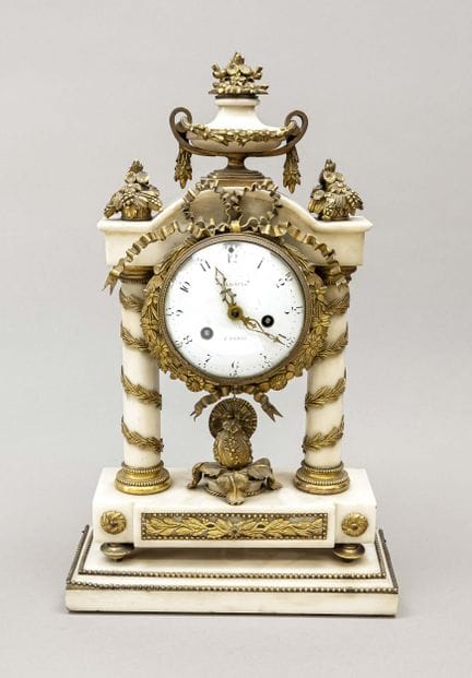 Estilo Imperio - Reloj de péndulo de mármol, Franc