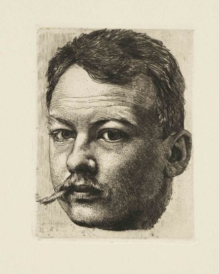 Karl Stauffer-Bern (1857-1891), Autoritratto con s