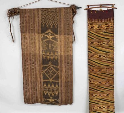 2 textiles (ikat), probably from the Philippines, 