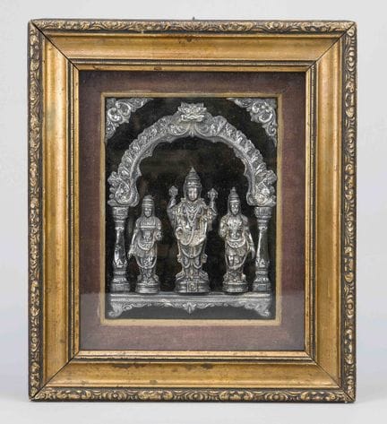 Image de saint encadrée, Inde, XIXe/XXe siècles, a