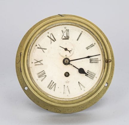 Reloj de barco, «Elliott Clock», latón, cristal pl