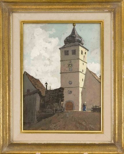 Jo Strahn (1904–1997). Bavarian Village Church. Go