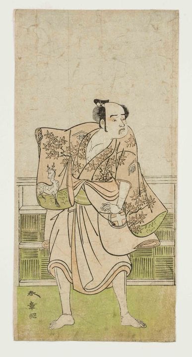 Stampa ukiyo-e a colori su legno di Katsukawa Shun