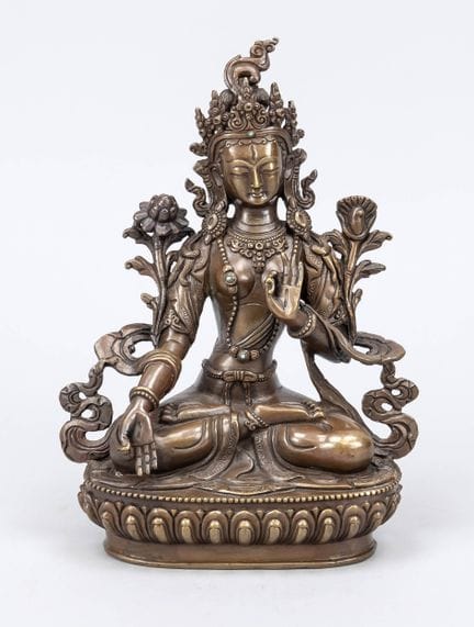 Tara Verde, Tibet, XX secolo, bronzo/bronzo-rame c