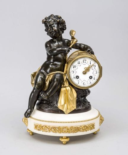 Estilo Imperio - Reloj de péndulo con figuras, hac