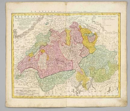 Mapa histórico de Suiza —«Helvetia tredecim statib