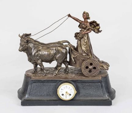 Historicismo - Reloj de péndulo con figuras, Franc