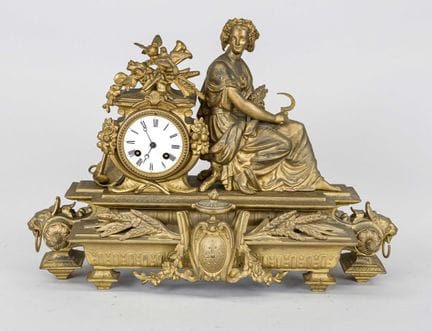 Historicismo - Reloj de péndulo con figuras, Franc