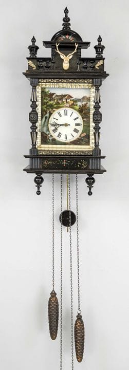 Reloj de la Selva Negra, hacia 1800, de madera ebo