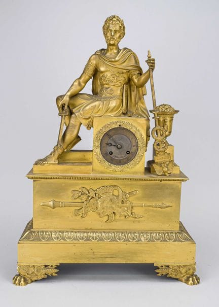 Estilo Imperio - Reloj de péndulo con figura, Fran
