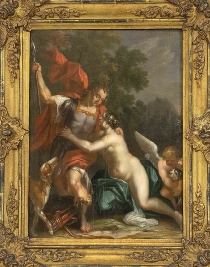 Maître flamand ancien, vers 1800, scène allégoriqu