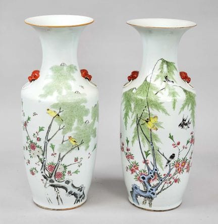 2 jarrones de la «famille rose», China, probableme