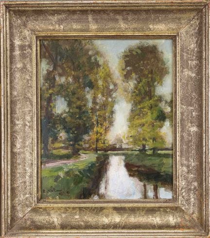 R. Kaiser, German painter, circa 1900, small park 