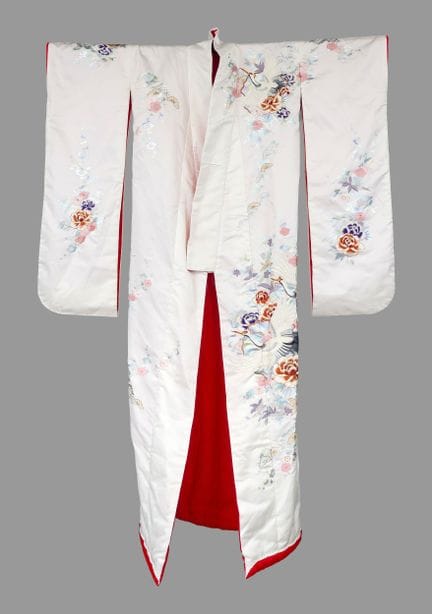 Wedding kimono, obi (kimono sash), and several oth