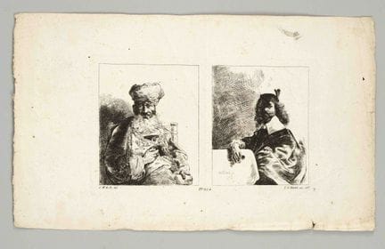 Rembrandt (1606-1669), copia da, uomo seduto con l
