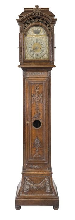 Reloj de pie de roble, ref. «MR 1793», tallado con