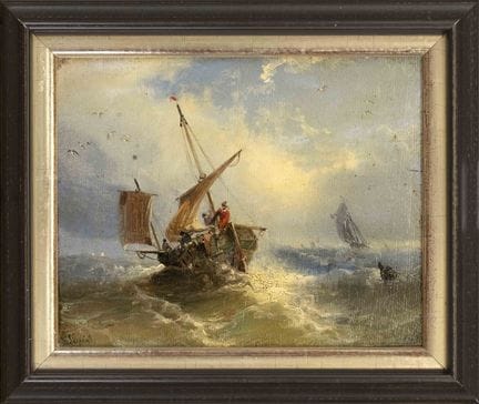 Eduard Schmidt (1806-1862), Barche da pesca in mar