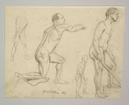 Conrad Felixmüller (1897-1977), studi di nudo masc