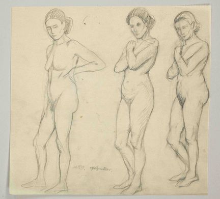 Conrad Felixmüller (1897-1977), studi di nudo femm