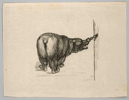 August Gaul (1869-1921), Orso incatenato, rara lit