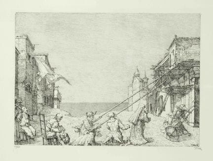 Werner Tübke (1929-2004), “Platz am Meer”, 1999, l