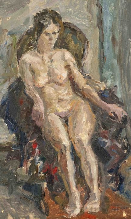 Albert Feser (1901-1993), nudo femminile seduto, o