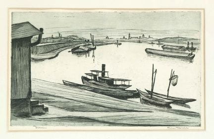 Herbert Tucholski (1896-1984), «Elbhafen», incisio