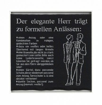 约亨·弗林策（Jochen Flinzer，1959年出生），《天翻地覆》， 2000年，两枚织造标
