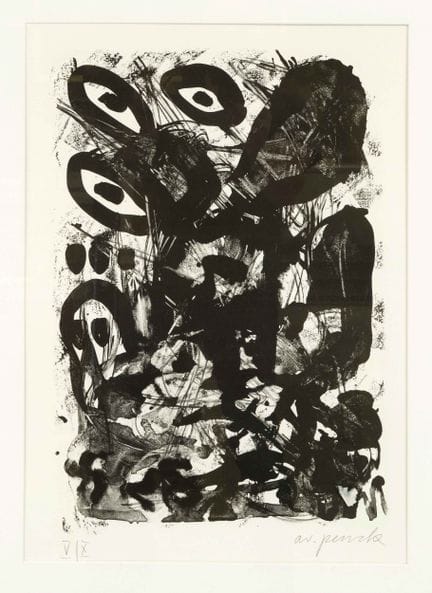A.R. Penck (1939-2017), Composizione con occhi, li