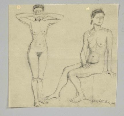 Conrad Felixmüller (1897-1977), due nudi femminili