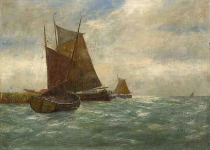 Alexander Essfeld (1874-1939), Paisaje marino, óle